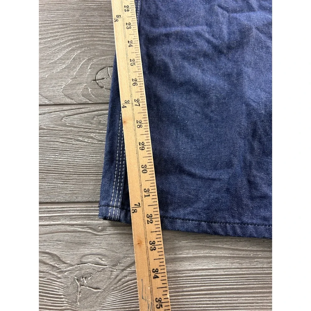Red Kap Mens Blue Denim Bib‎ Overalls Workwear Carpenter Pants Indigo 46 x 31